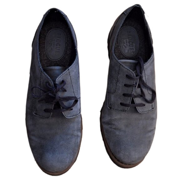 Women's 8M Brogues BOC Brush Gray Vegan Suede Lace Up Oxford Walkers - Picture 1 of 7